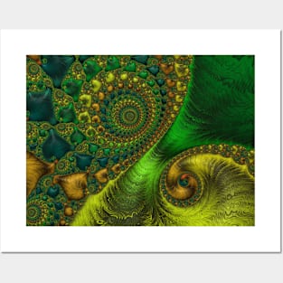 Green Fractal Posters and Art